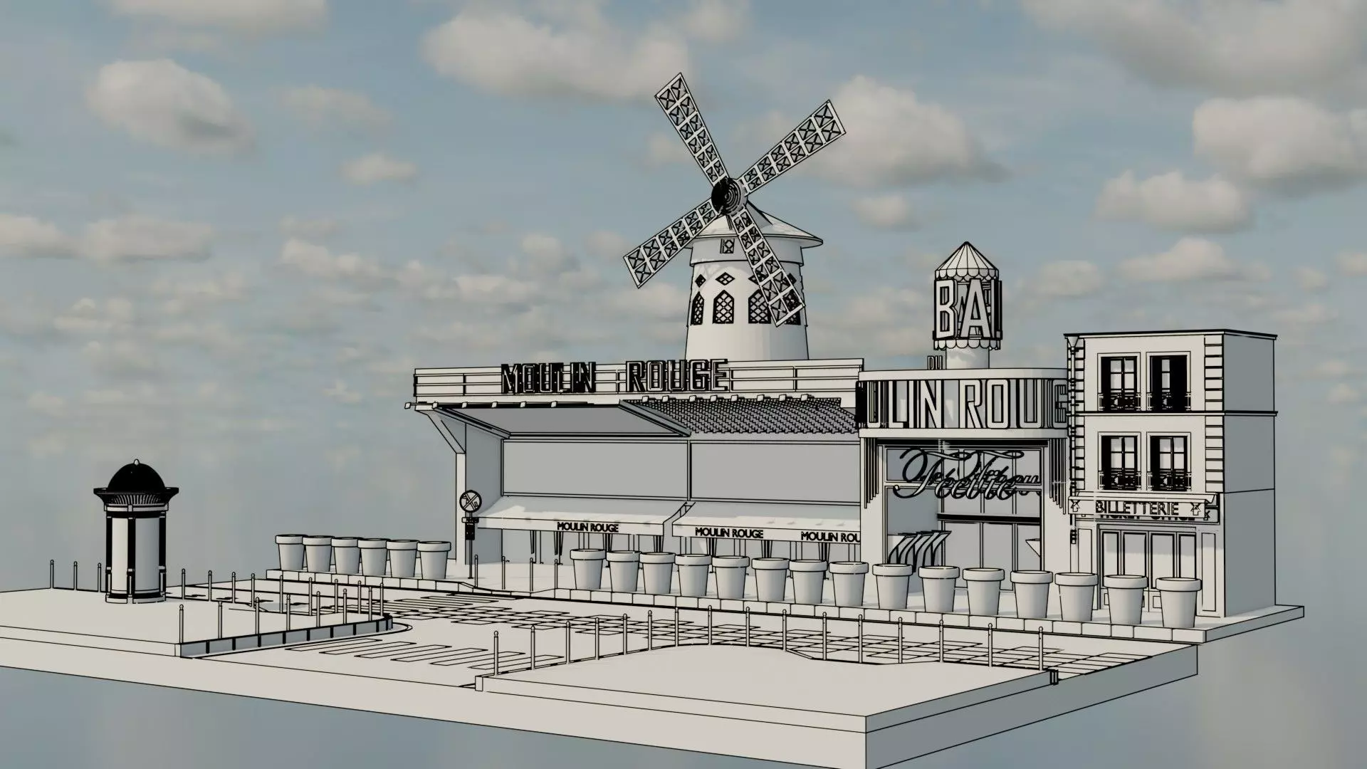 Moulin Rouge Cabaret Low-poly 3D model_24