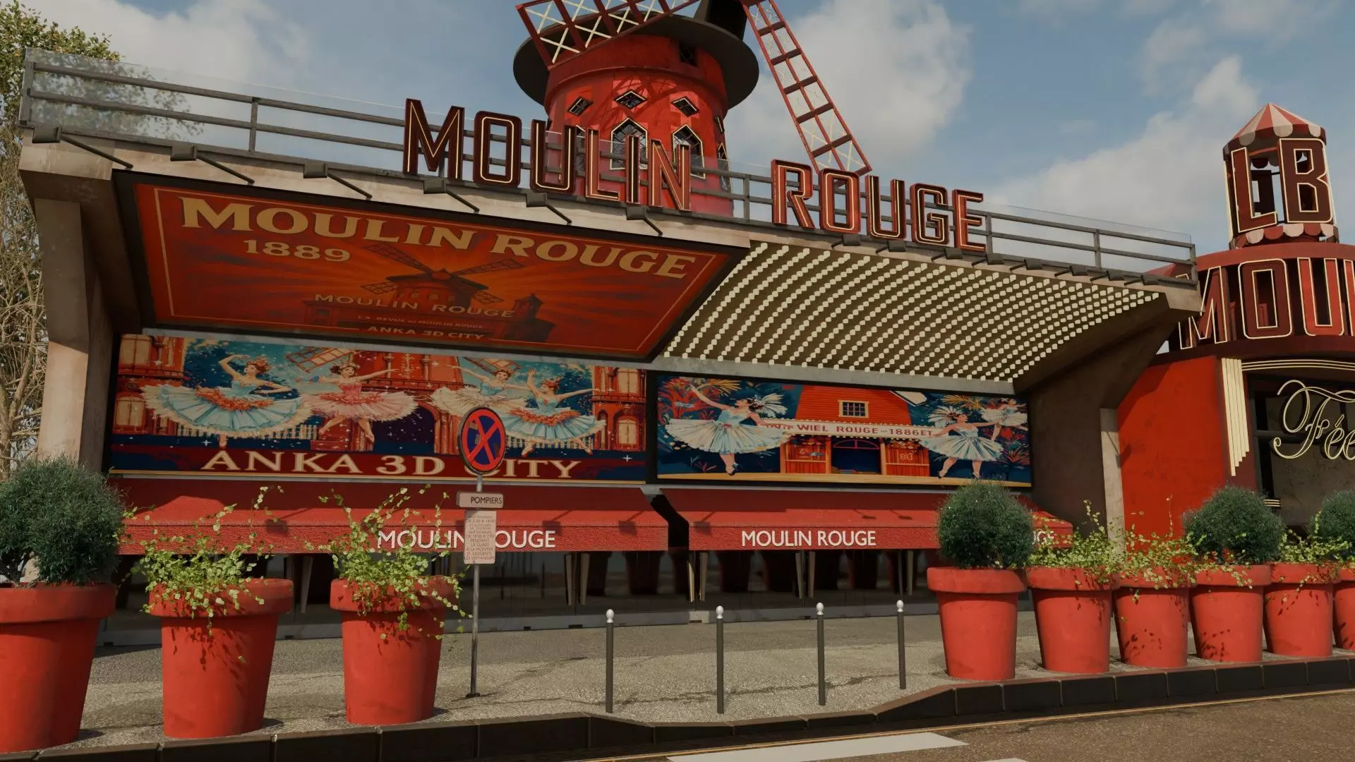 Moulin Rouge Cabaret Low-poly 3D model_7
