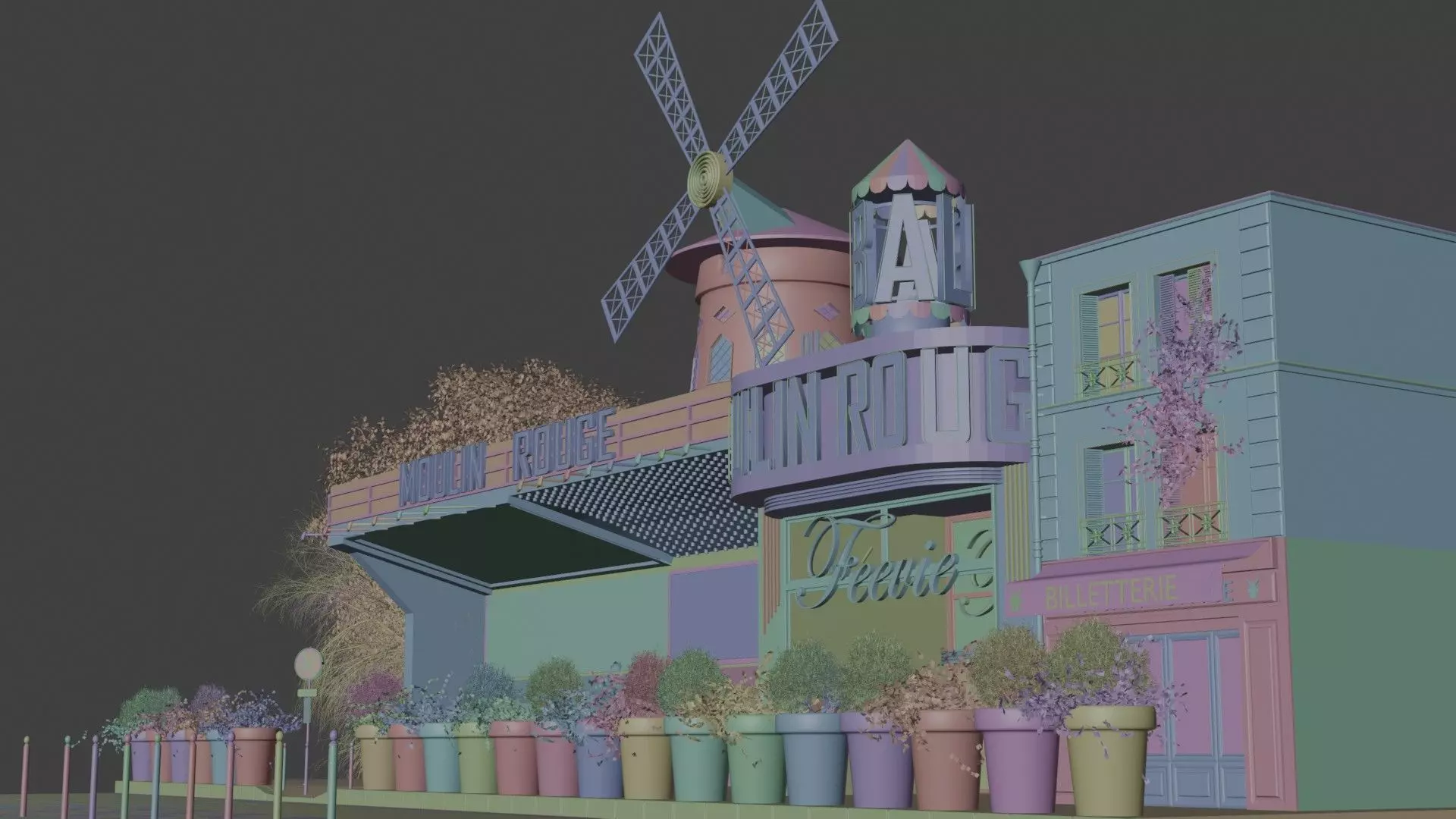 Moulin Rouge Cabaret Low-poly 3D model_20