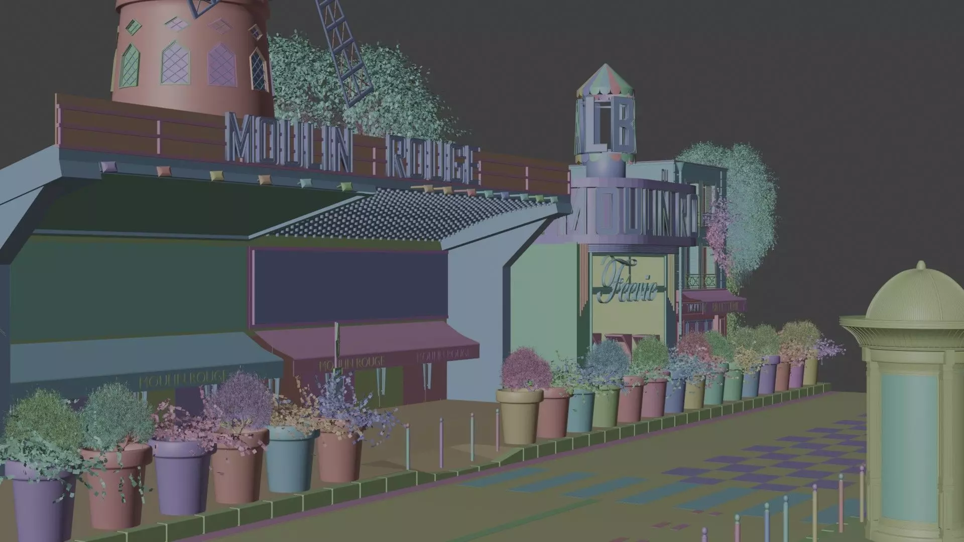 Moulin Rouge Cabaret Low-poly 3D model_18