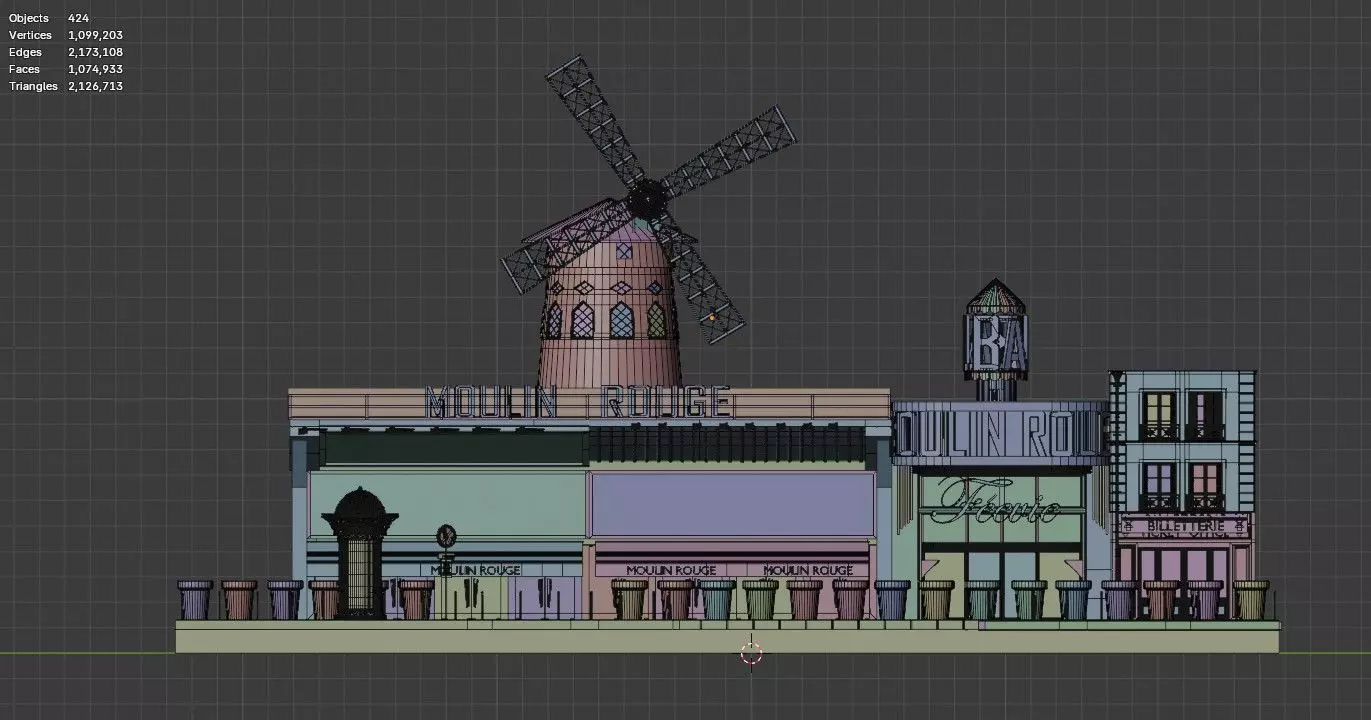 Moulin Rouge Cabaret Low-poly 3D model_12