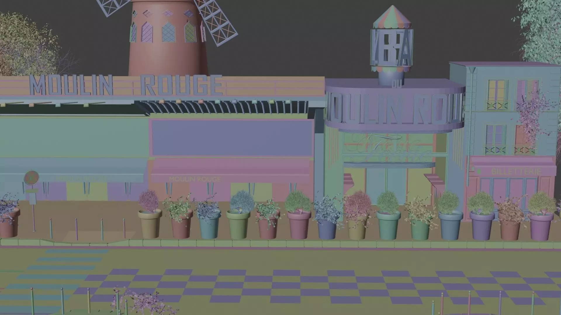 Moulin Rouge Cabaret Low-poly 3D model_22