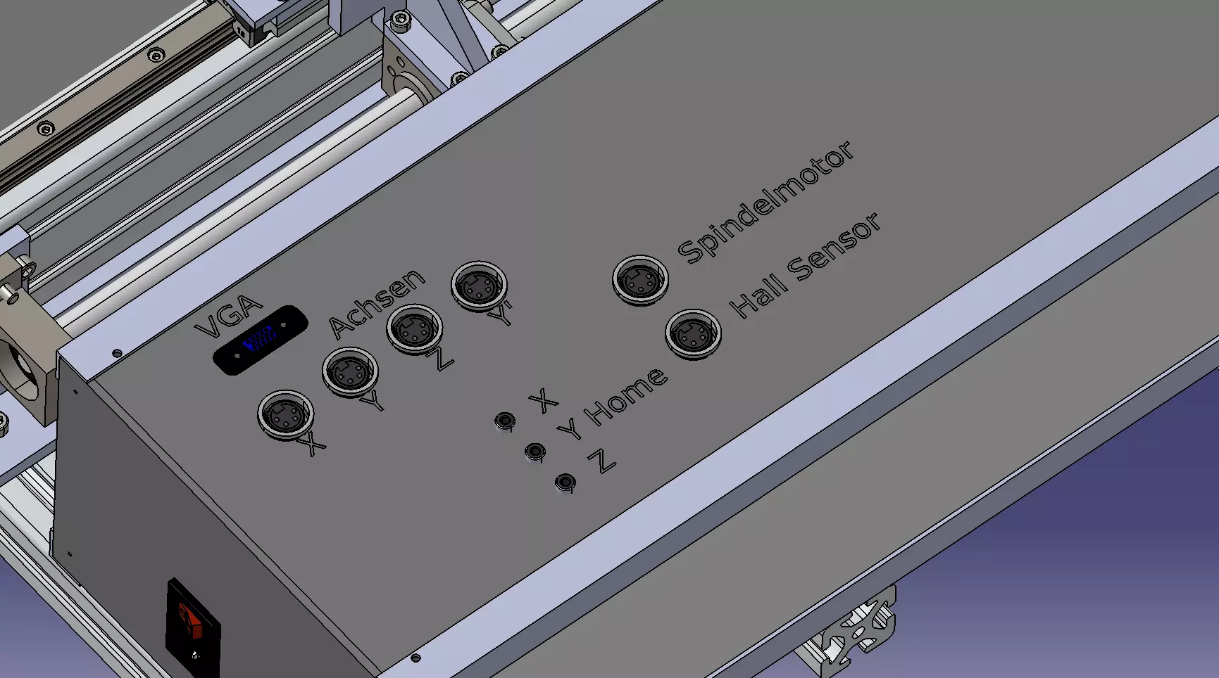 Three-axis engraving machine Low-poly 3D model_3