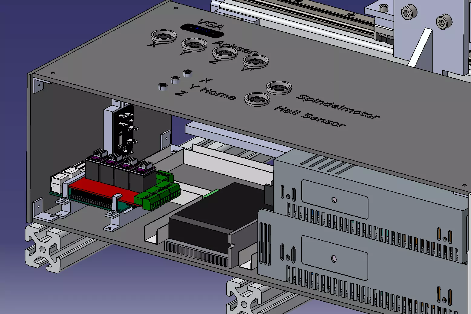 Three-axis engraving machine Low-poly 3D model_1