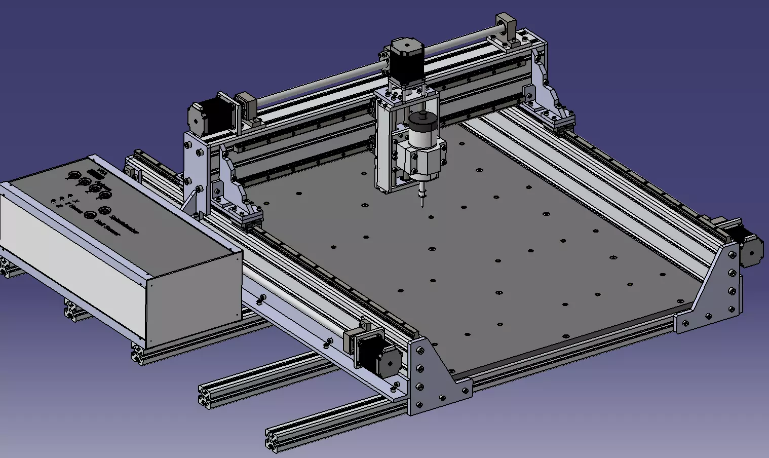 Three-axis engraving machine Low-poly 3D model_0