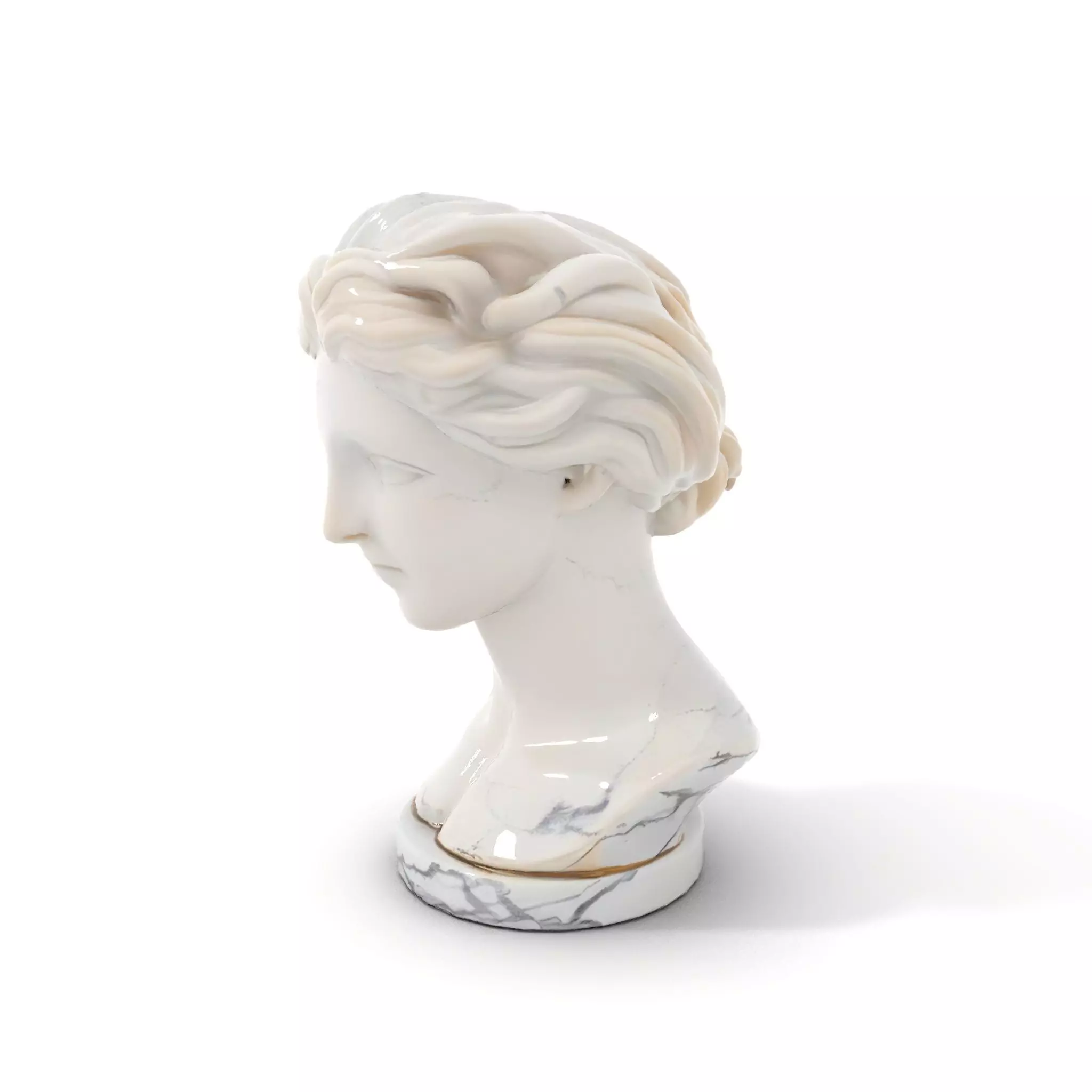 White Marble Bust model pack Low-poly 3D model_7