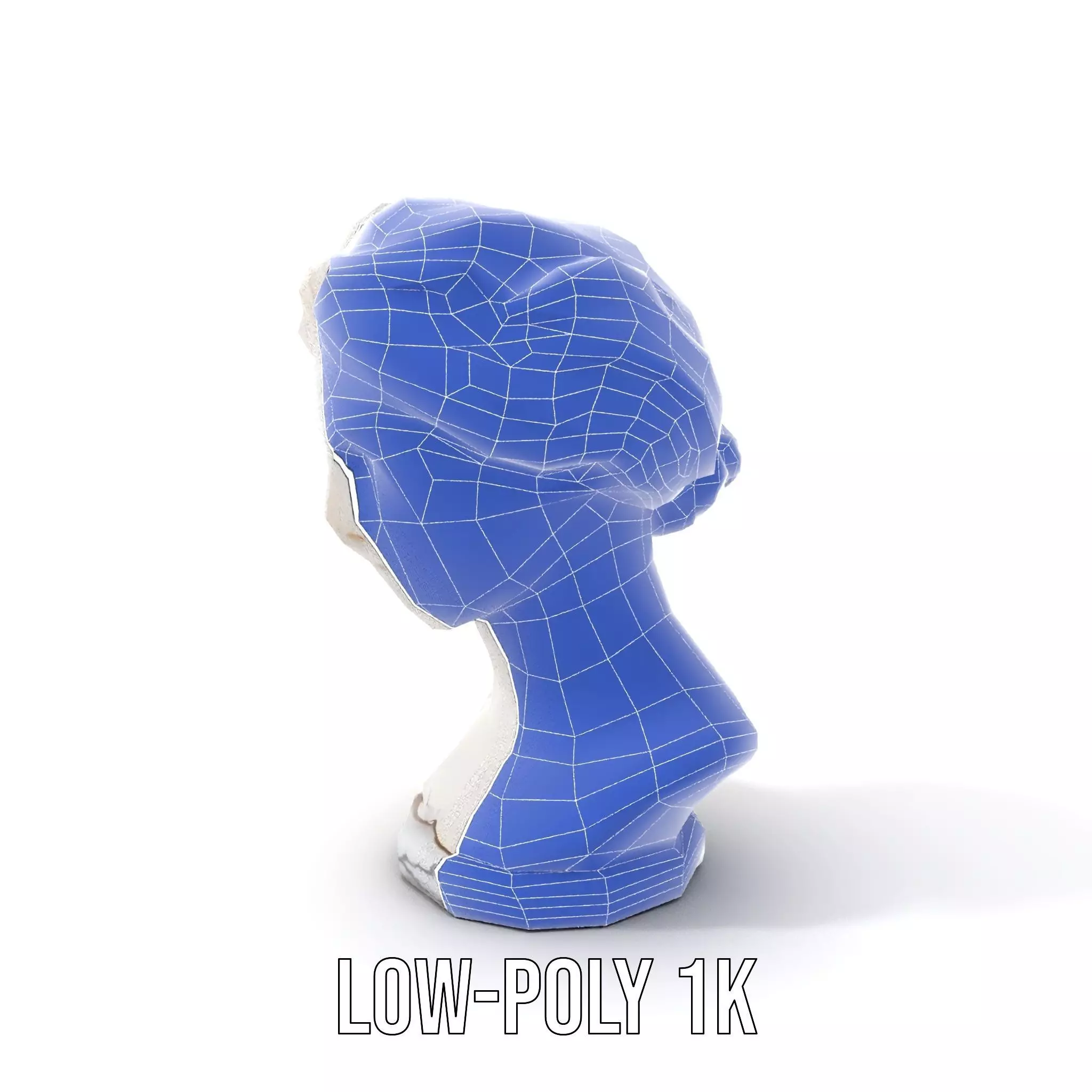 White Marble Bust model pack Low-poly 3D model_15