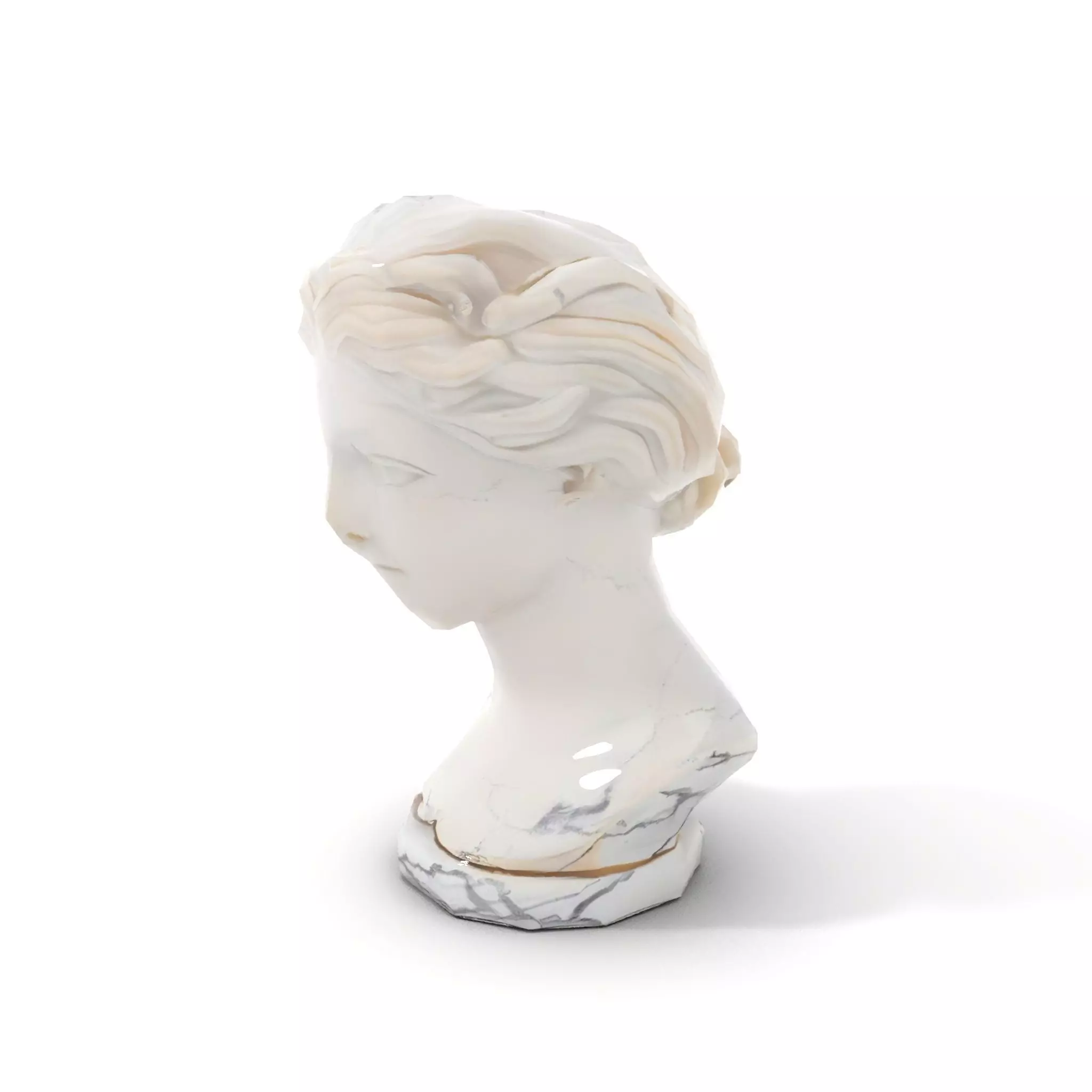 White Marble Bust model pack Low-poly 3D model_10