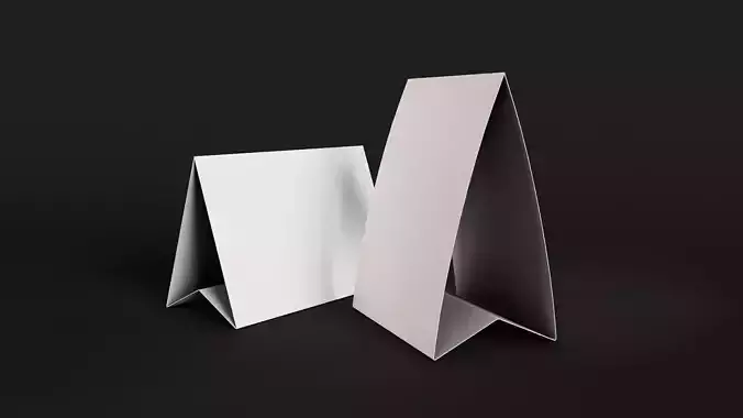 Tent Card counter top brand element 3d model mockup Low-poly 3D model
