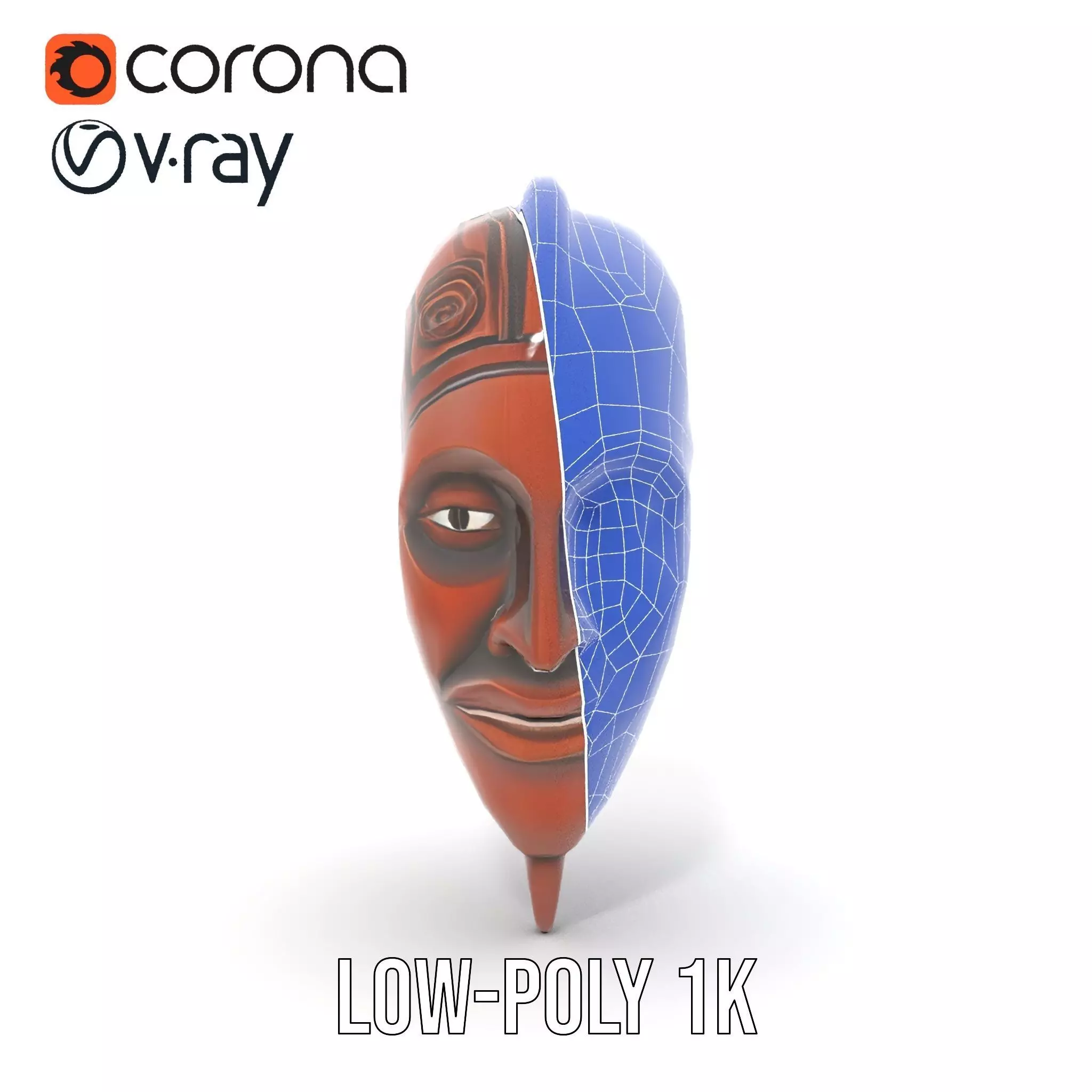 Elegant Tribal Mask model pack Low-poly 3D model_26