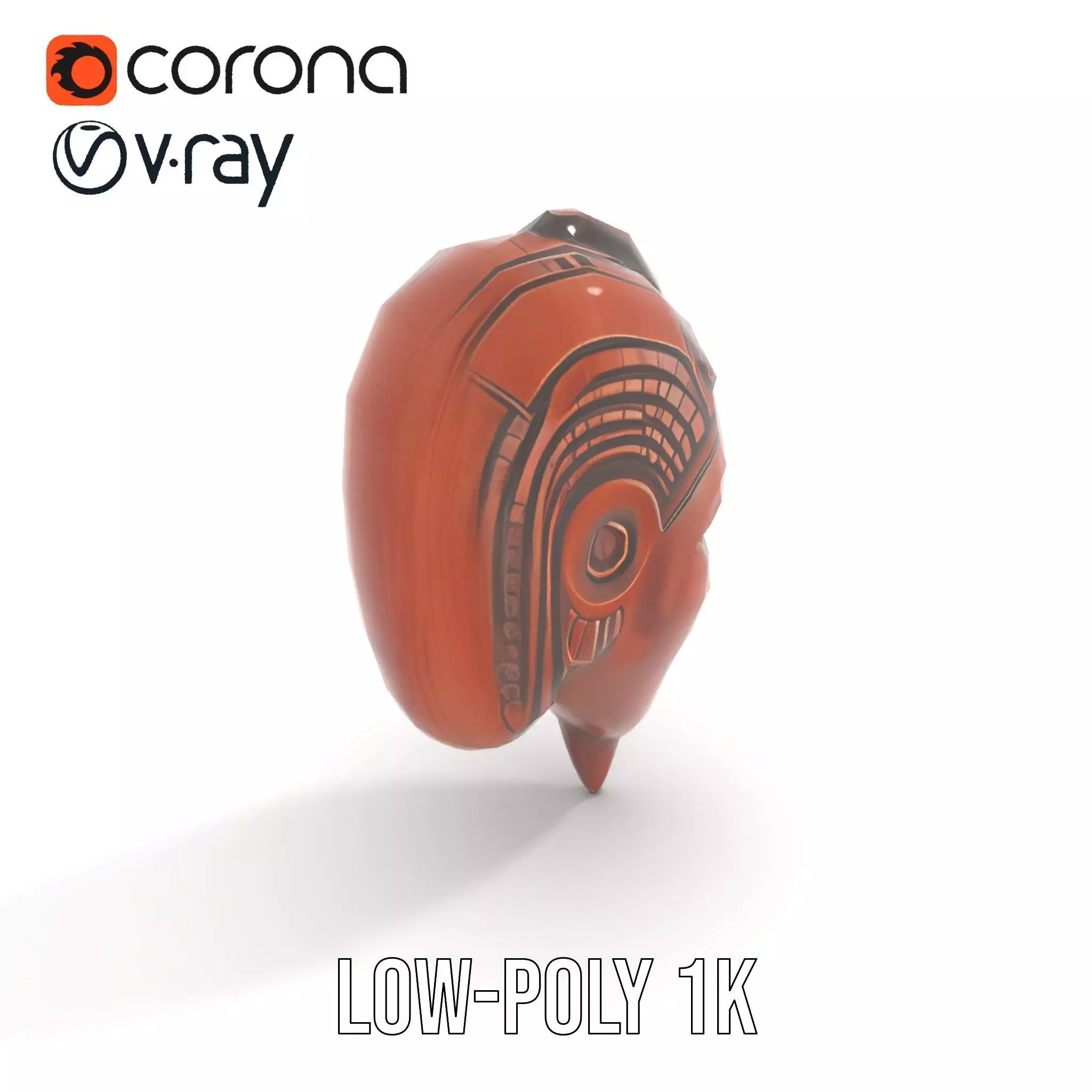 Elegant Tribal Mask model pack Low-poly 3D model_10