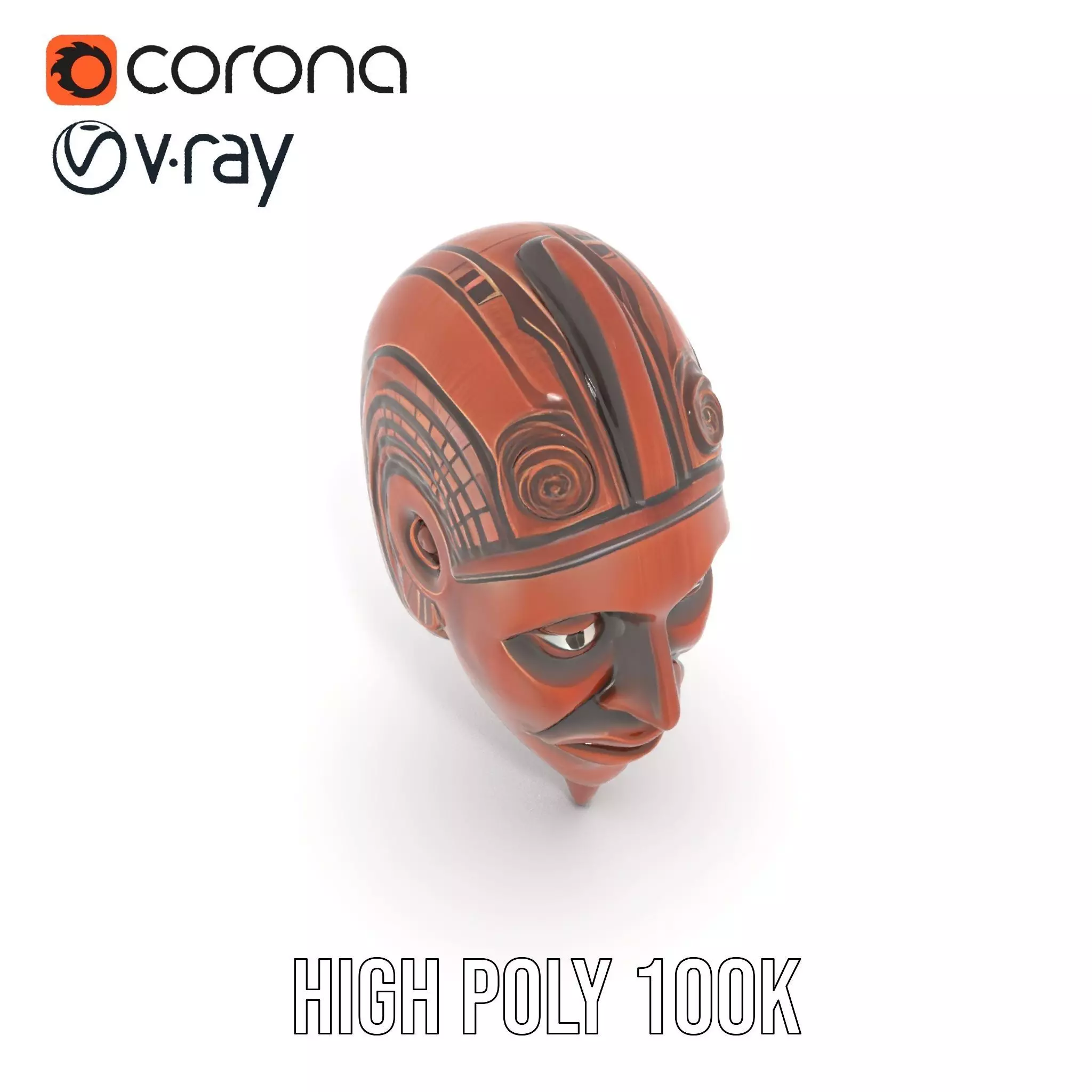 Elegant Tribal Mask model pack Low-poly 3D model_21