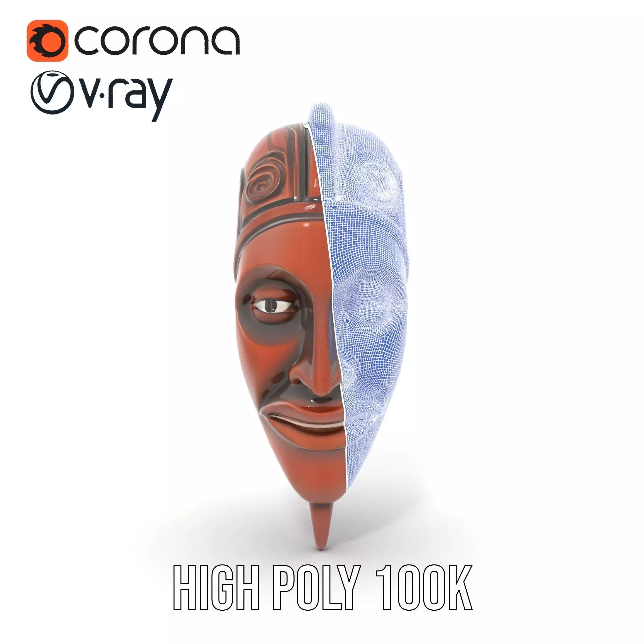 Elegant Tribal Mask model pack Low-poly 3D model_35