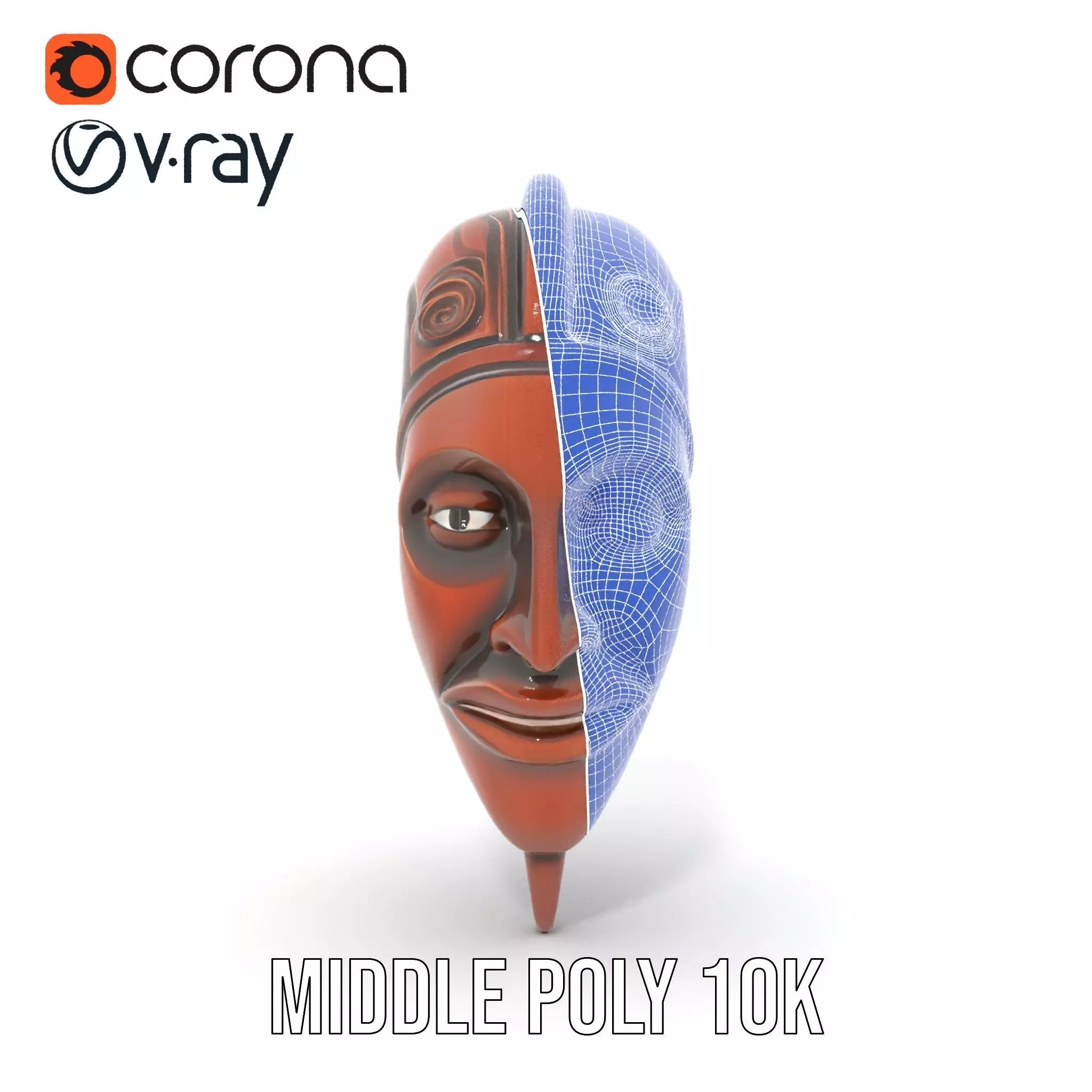 Elegant Tribal Mask model pack Low-poly 3D model_31
