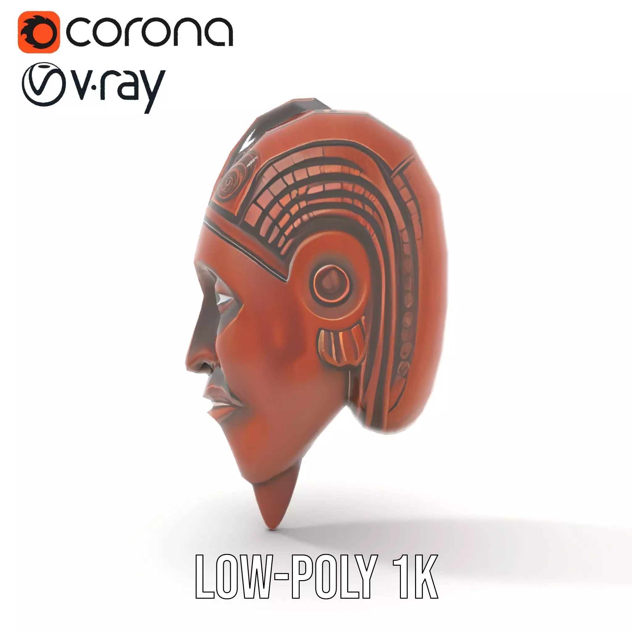 Elegant Tribal Mask model pack Low-poly 3D model_13