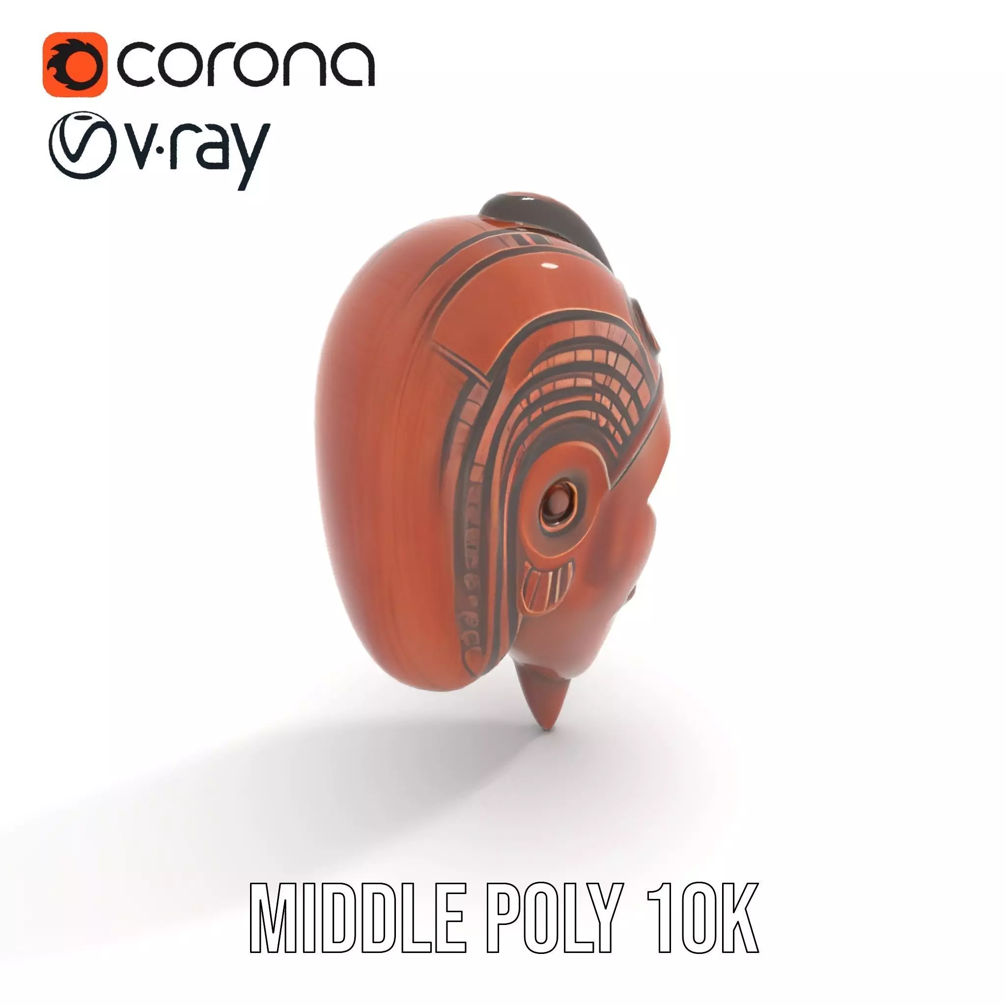 Elegant Tribal Mask model pack Low-poly 3D model_6