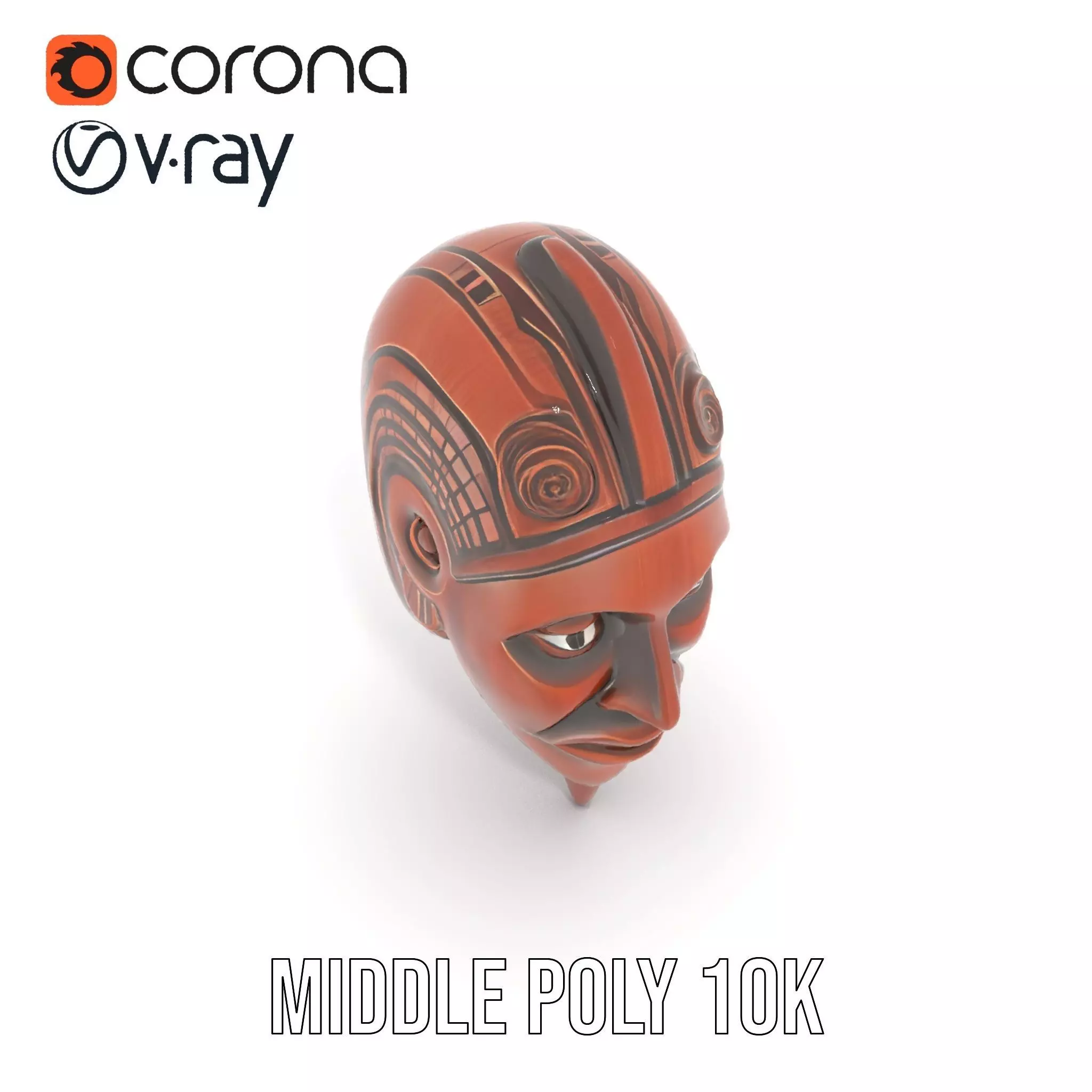Elegant Tribal Mask model pack Low-poly 3D model_12