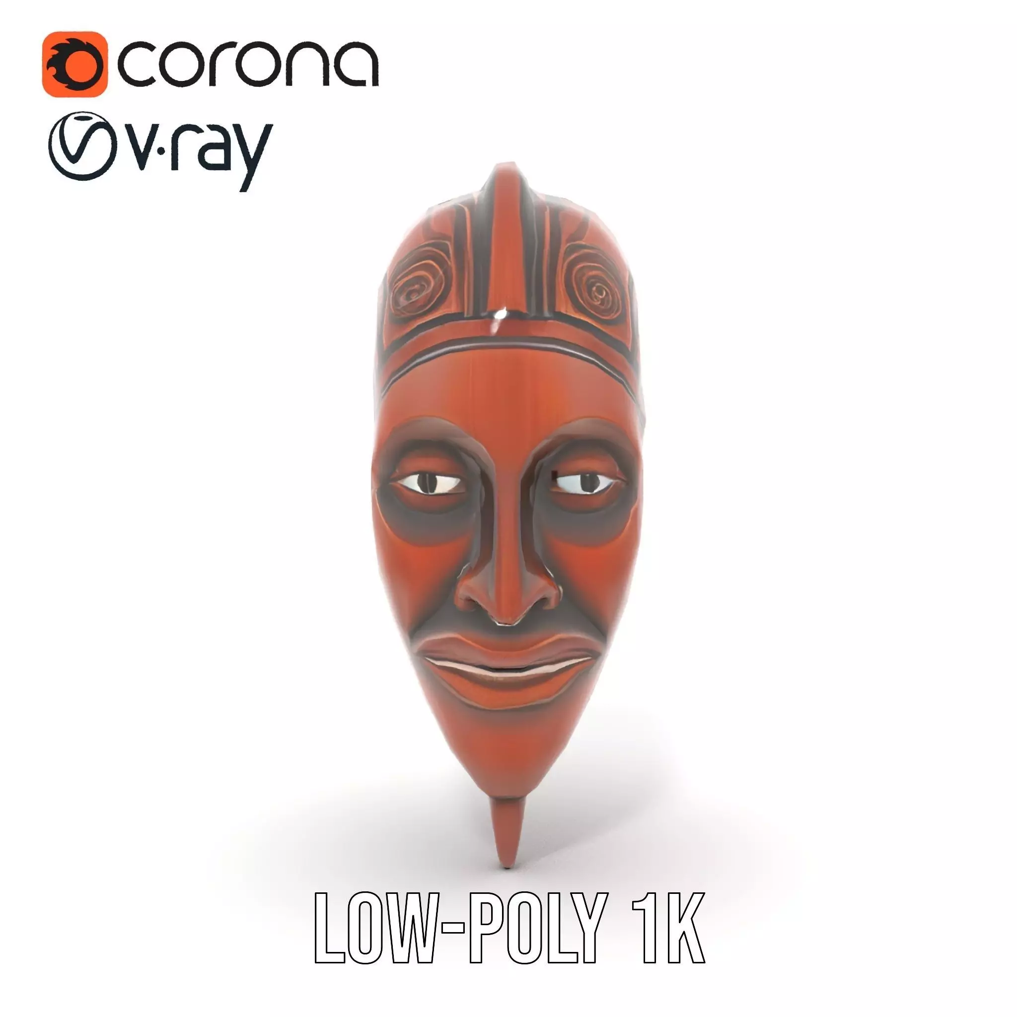 Elegant Tribal Mask model pack Low-poly 3D model_23