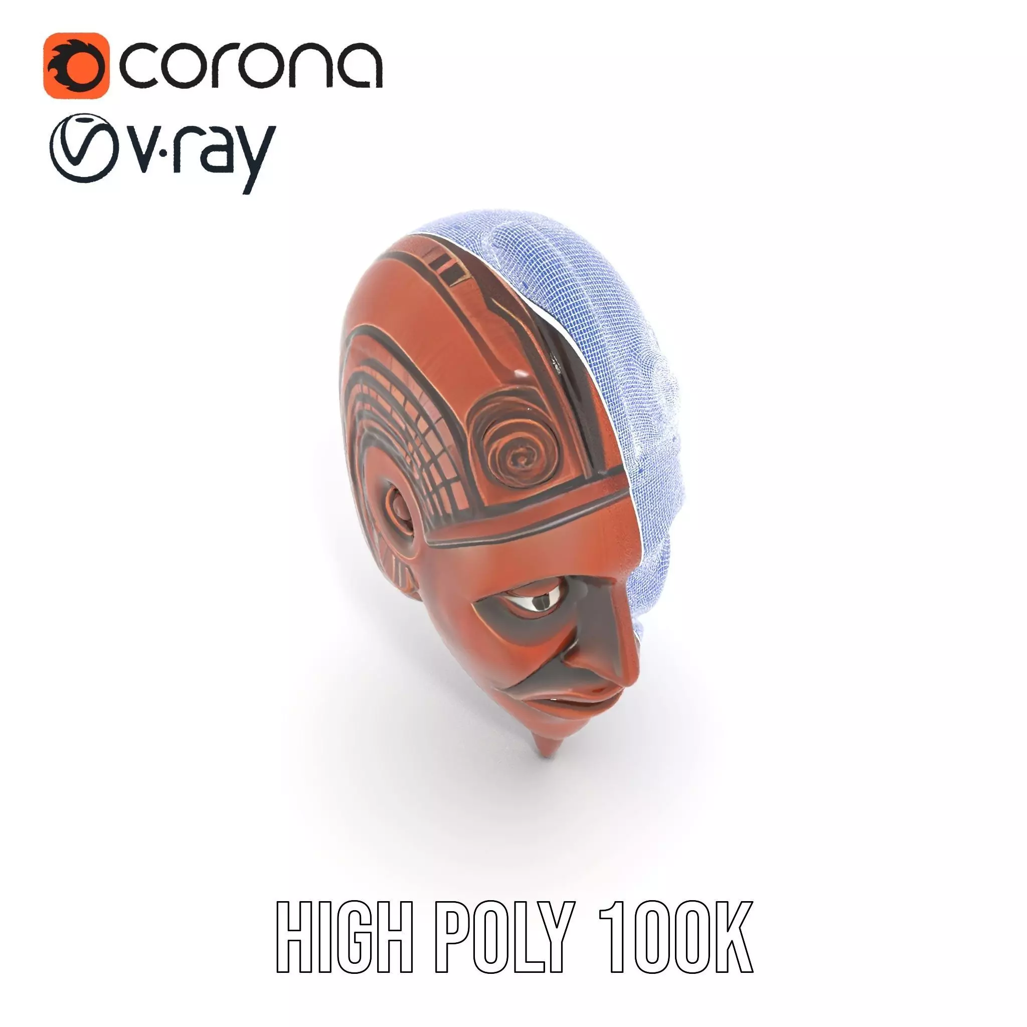 Elegant Tribal Mask model pack Low-poly 3D model_24