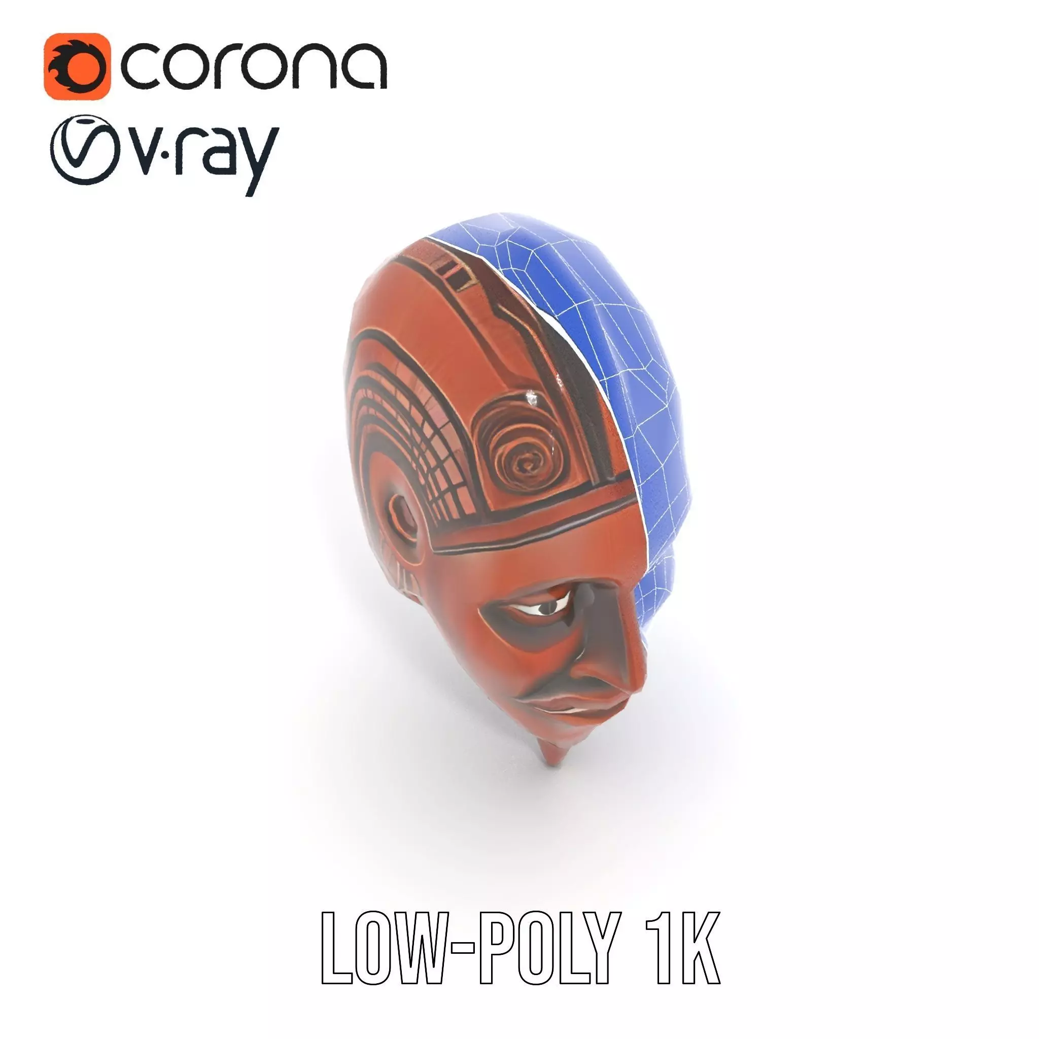 Elegant Tribal Mask model pack Low-poly 3D model_20