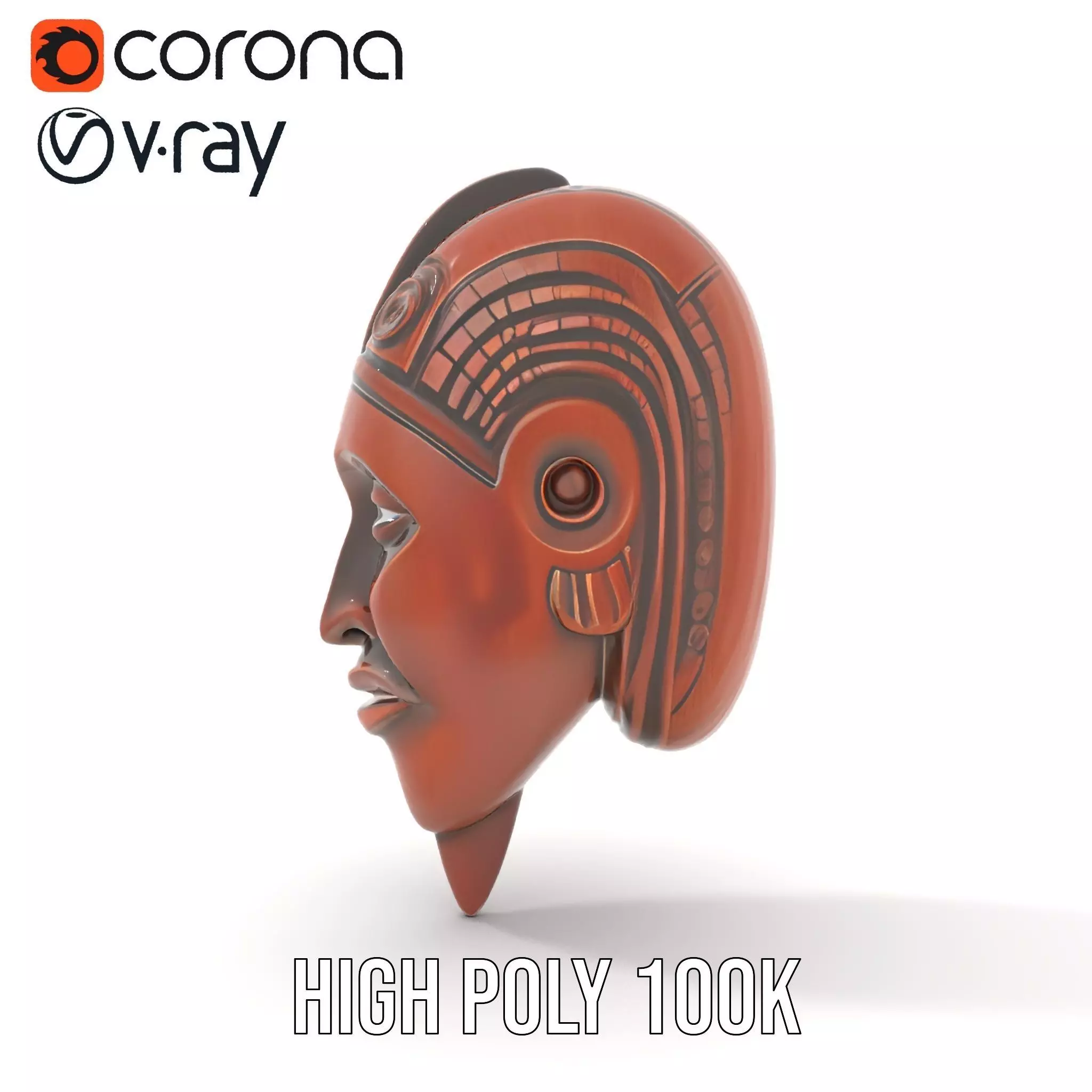 Elegant Tribal Mask model pack Low-poly 3D model_27