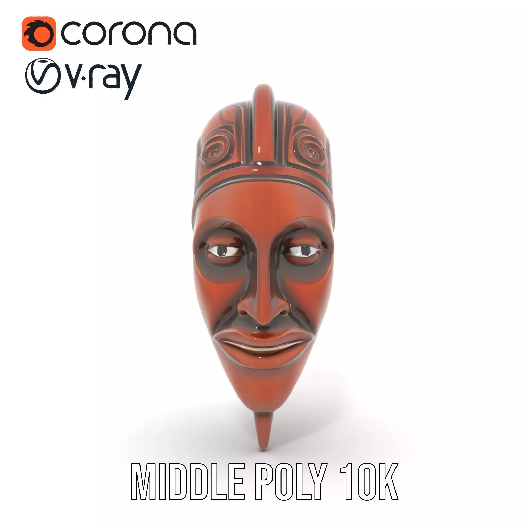 Elegant Tribal Mask model pack Low-poly 3D model_25