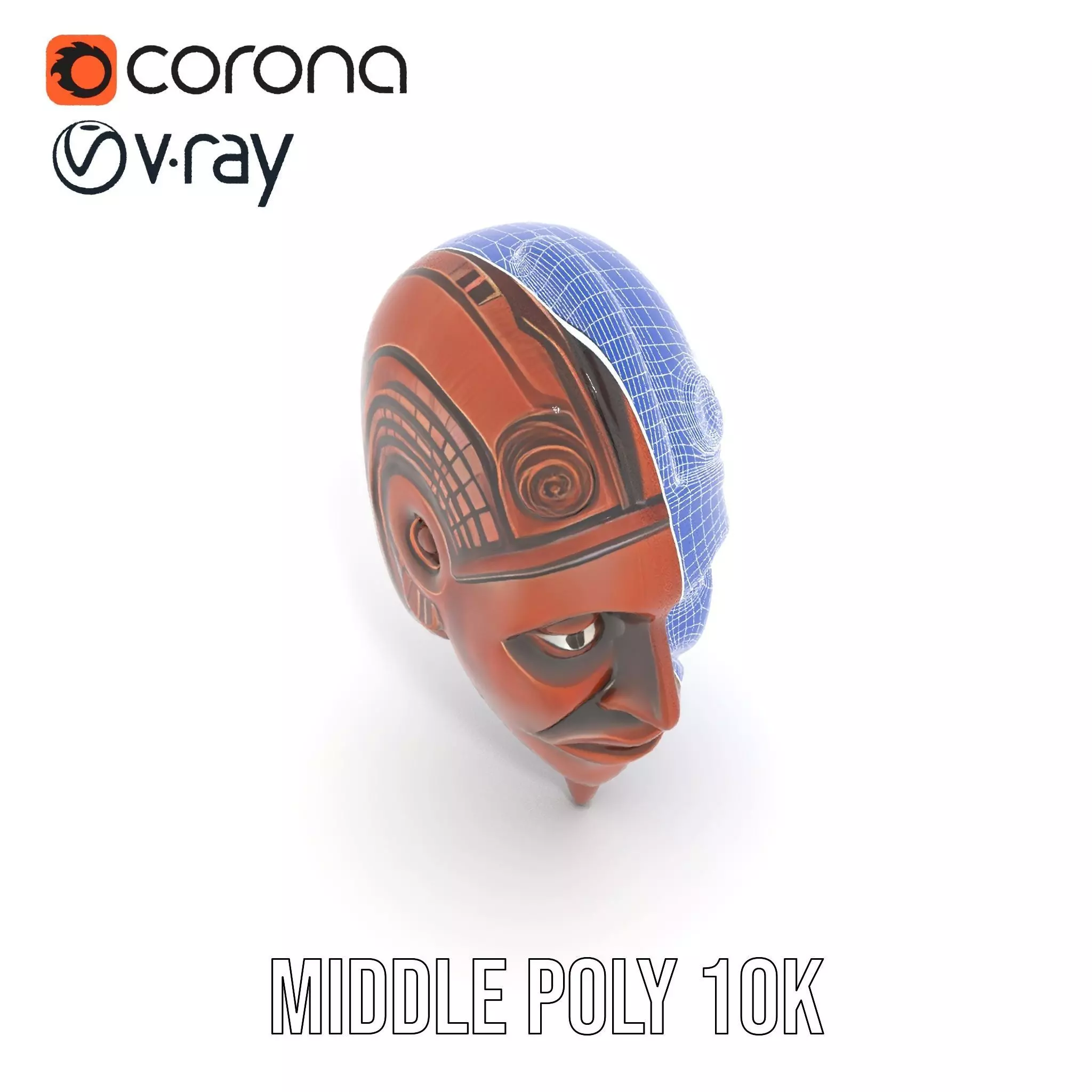 Elegant Tribal Mask model pack Low-poly 3D model_22
