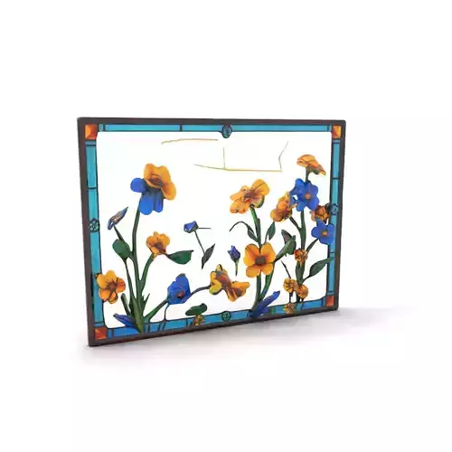 Floral Stained Glass Art model pack