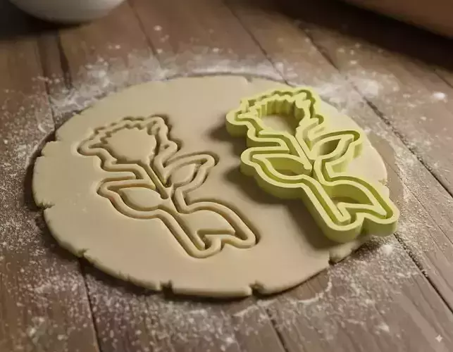 Rose Flower Cookie Cutter 3D Print Model