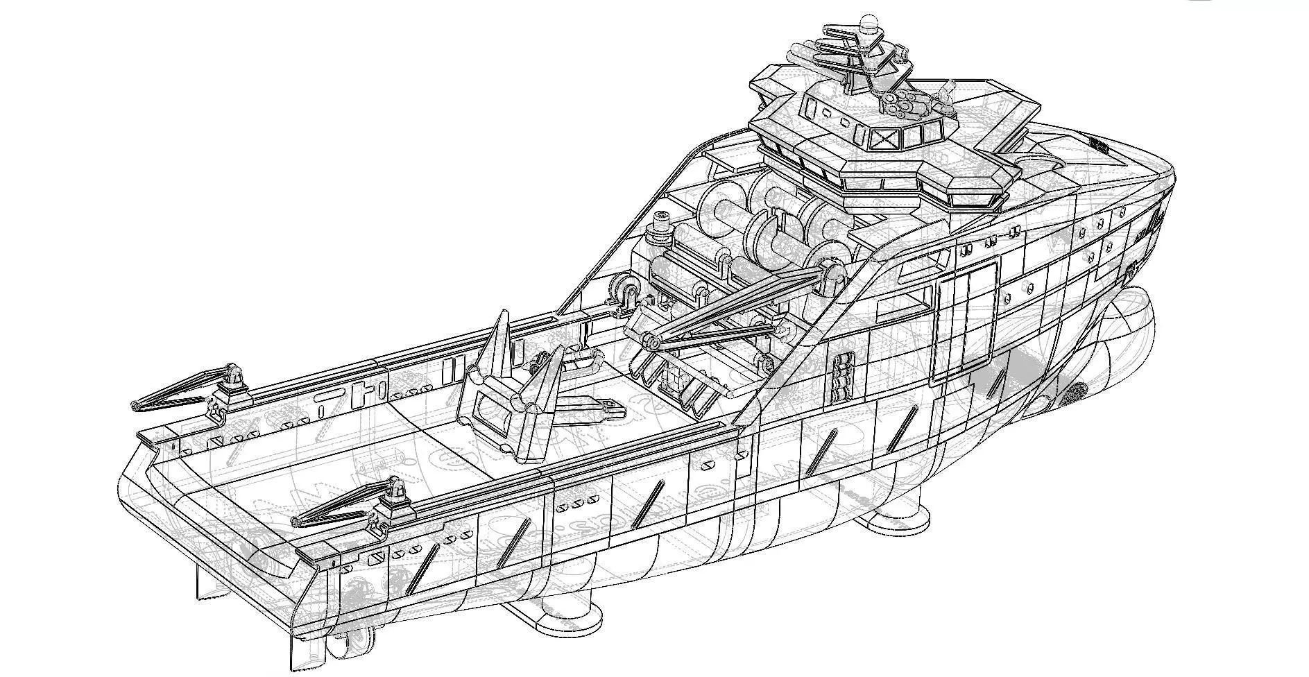 Bourbon and Horizon Arctic Ocean Going Tugs 1m model 3D print model_17