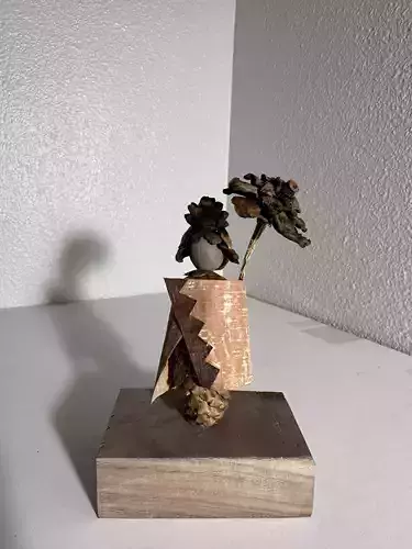 Handcrafted 3D Pinecone  Wood Sculpture 