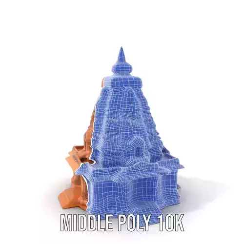 Ancient Temple Structure model pack Low-poly 3D model 6