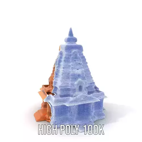 Ancient Temple Structure model pack Low-poly 3D model 4