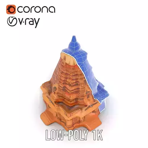 Ancient Temple Structure model pack Low-poly 3D model 7