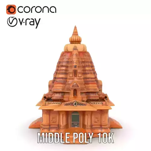 Ancient Temple Structure model pack Low-poly 3D model 5