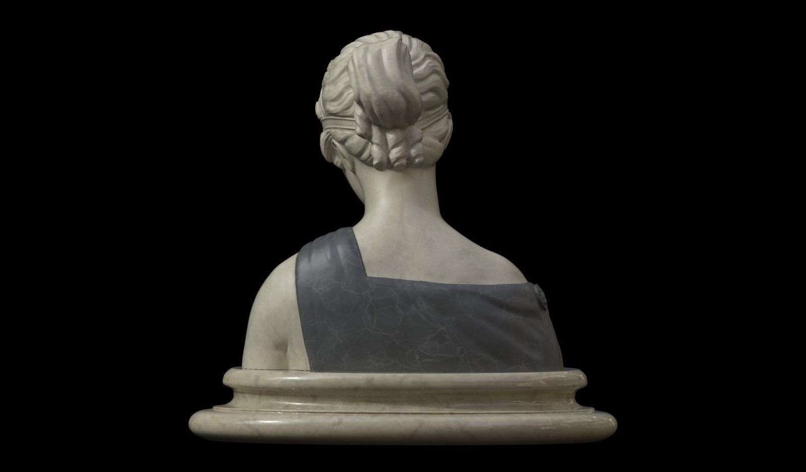 Classical Bust of a Woman Low-poly 3D model_5