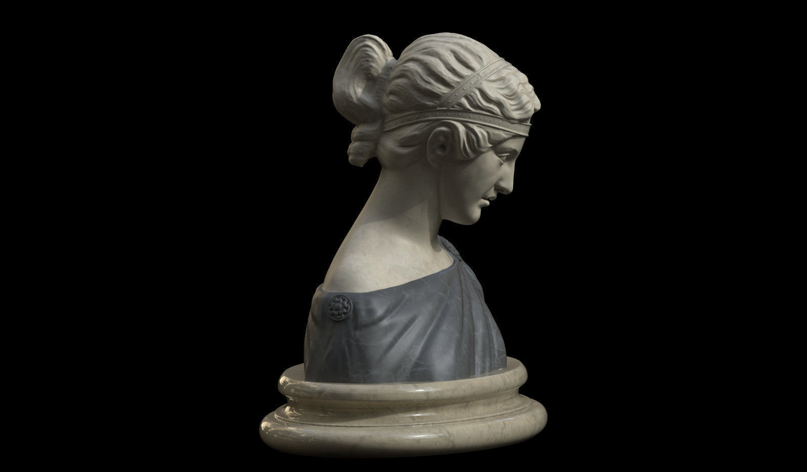 Classical Bust of a Woman Low-poly 3D model_3