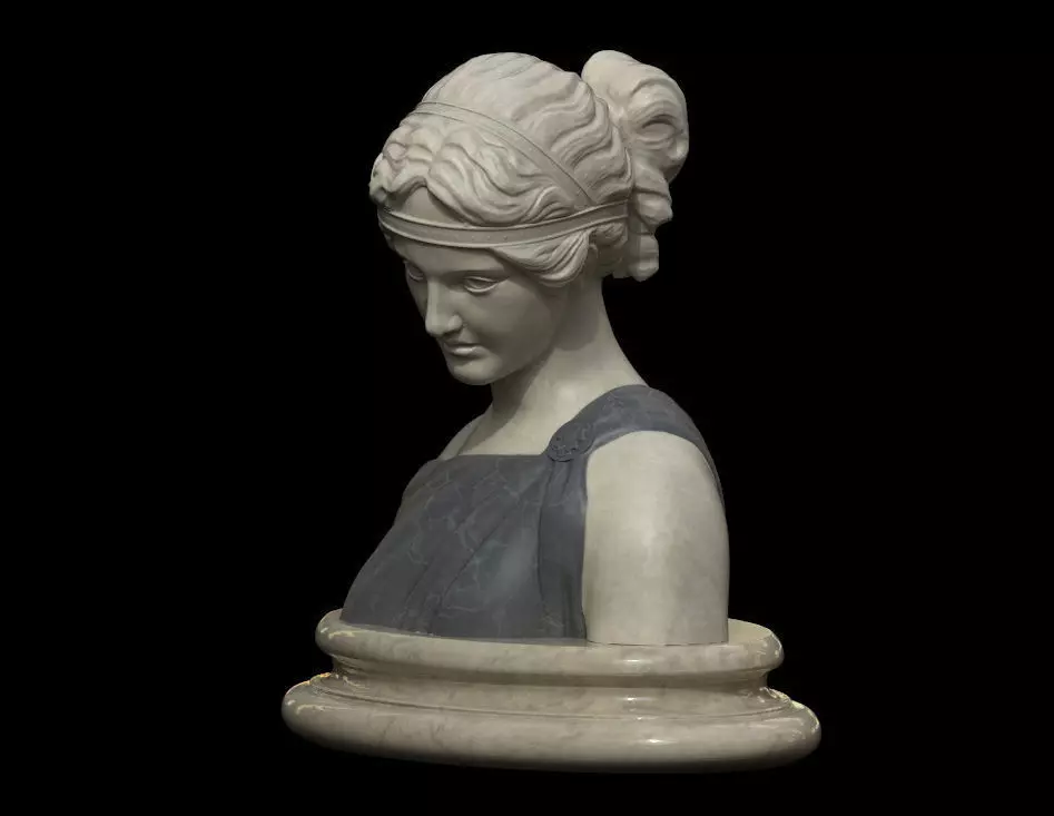 Classical Bust of a Woman Low-poly 3D model_0