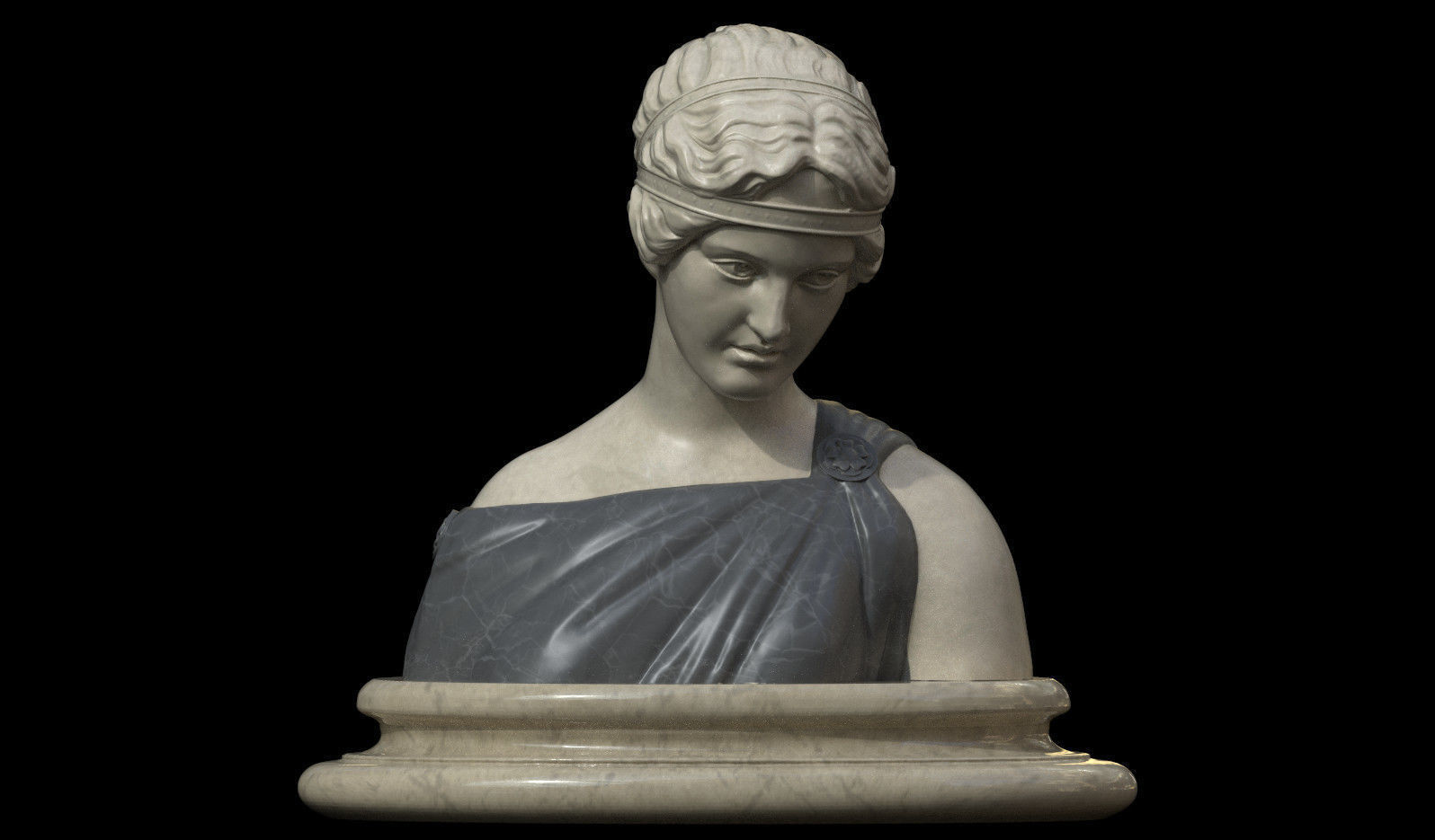 Classical Bust of a Woman Low-poly 3D model_1