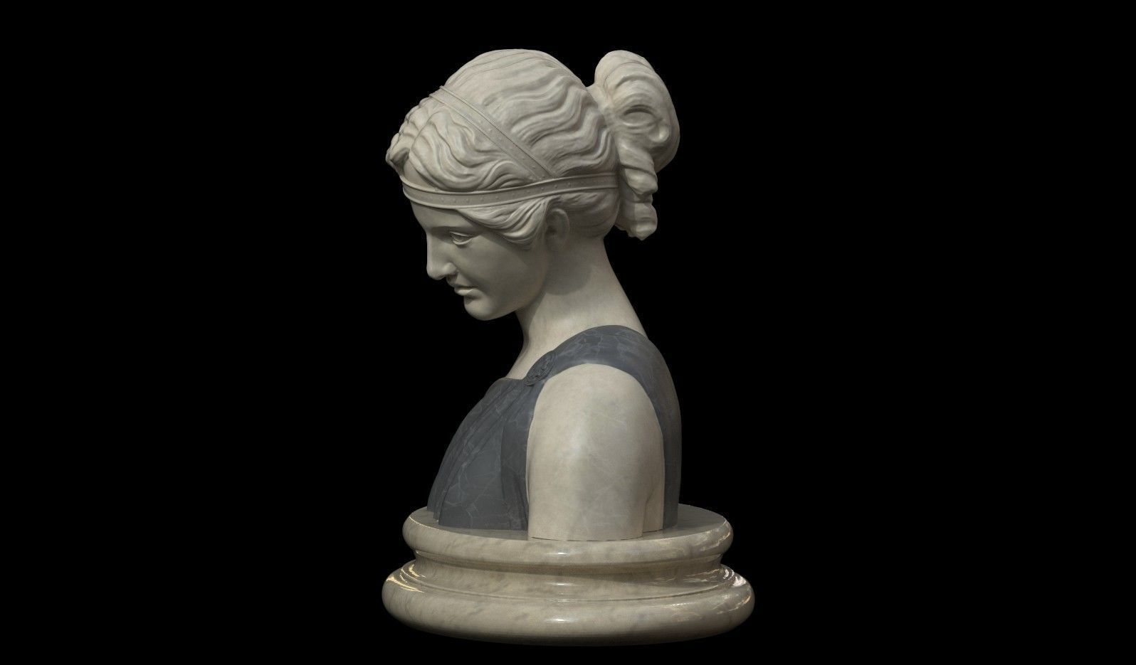 Classical Bust of a Woman Low-poly 3D model_6