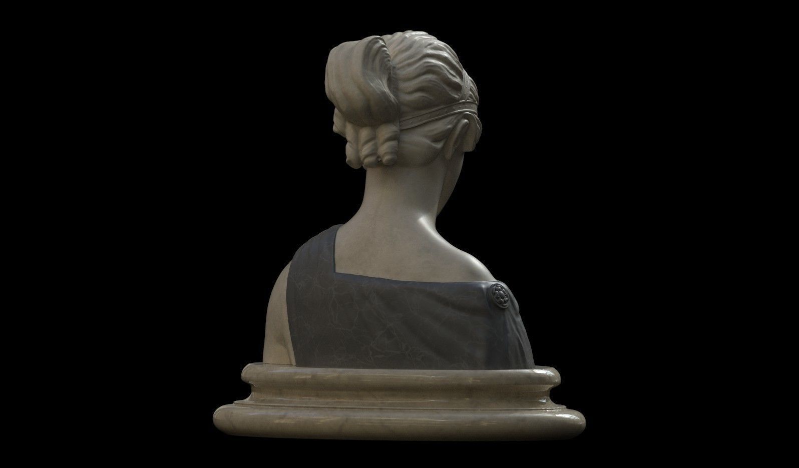 Classical Bust of a Woman Low-poly 3D model_4