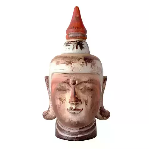 Antique Wooden Buddha Head