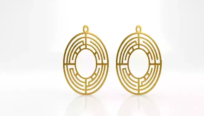 Circular Labyrinth Pendant Jewelry Art