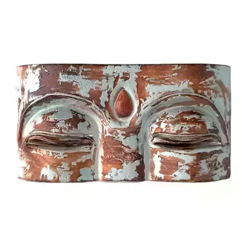 Antique Wooden Buddha Mask Wall Hanging