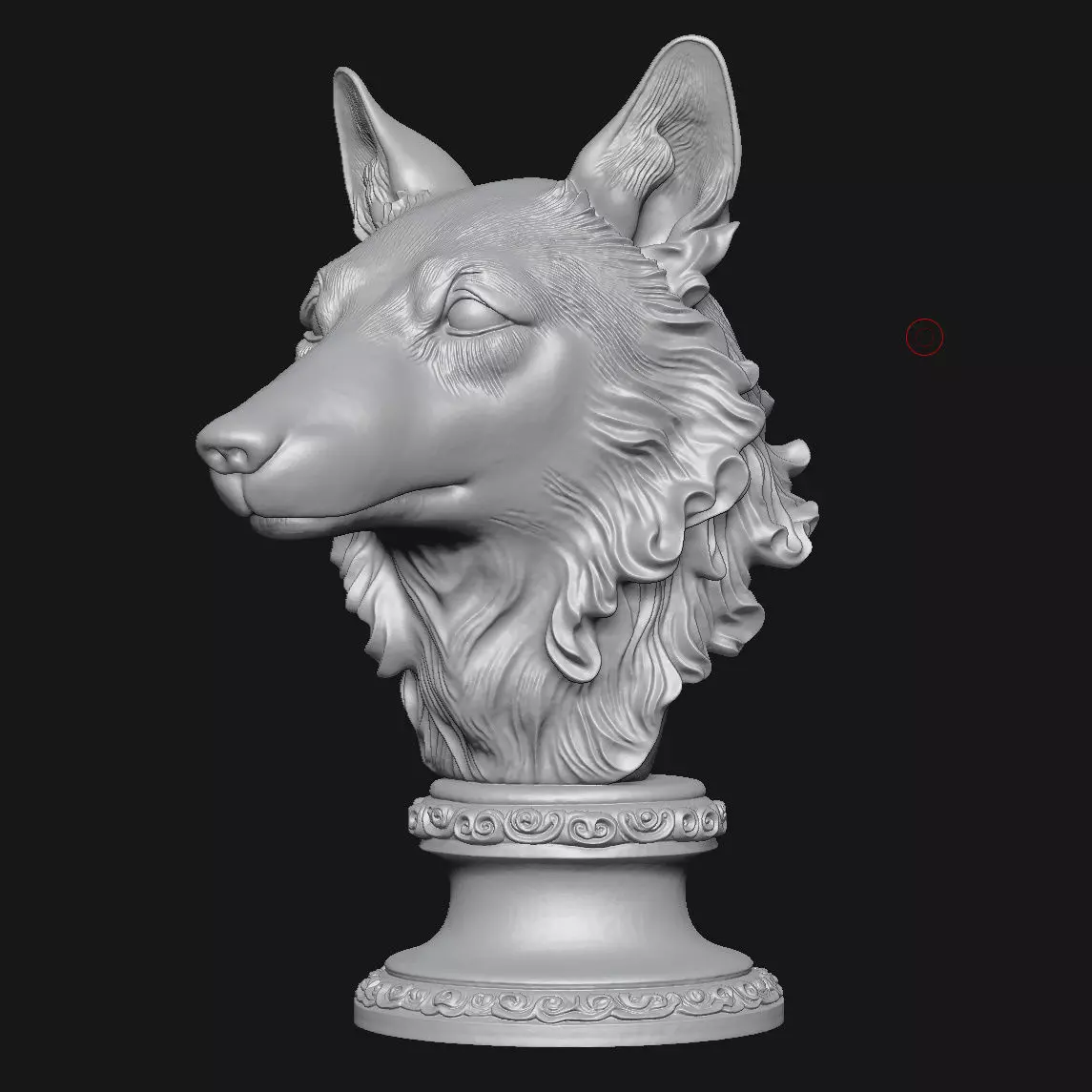 Wolf head sculpture 3D print model_7
