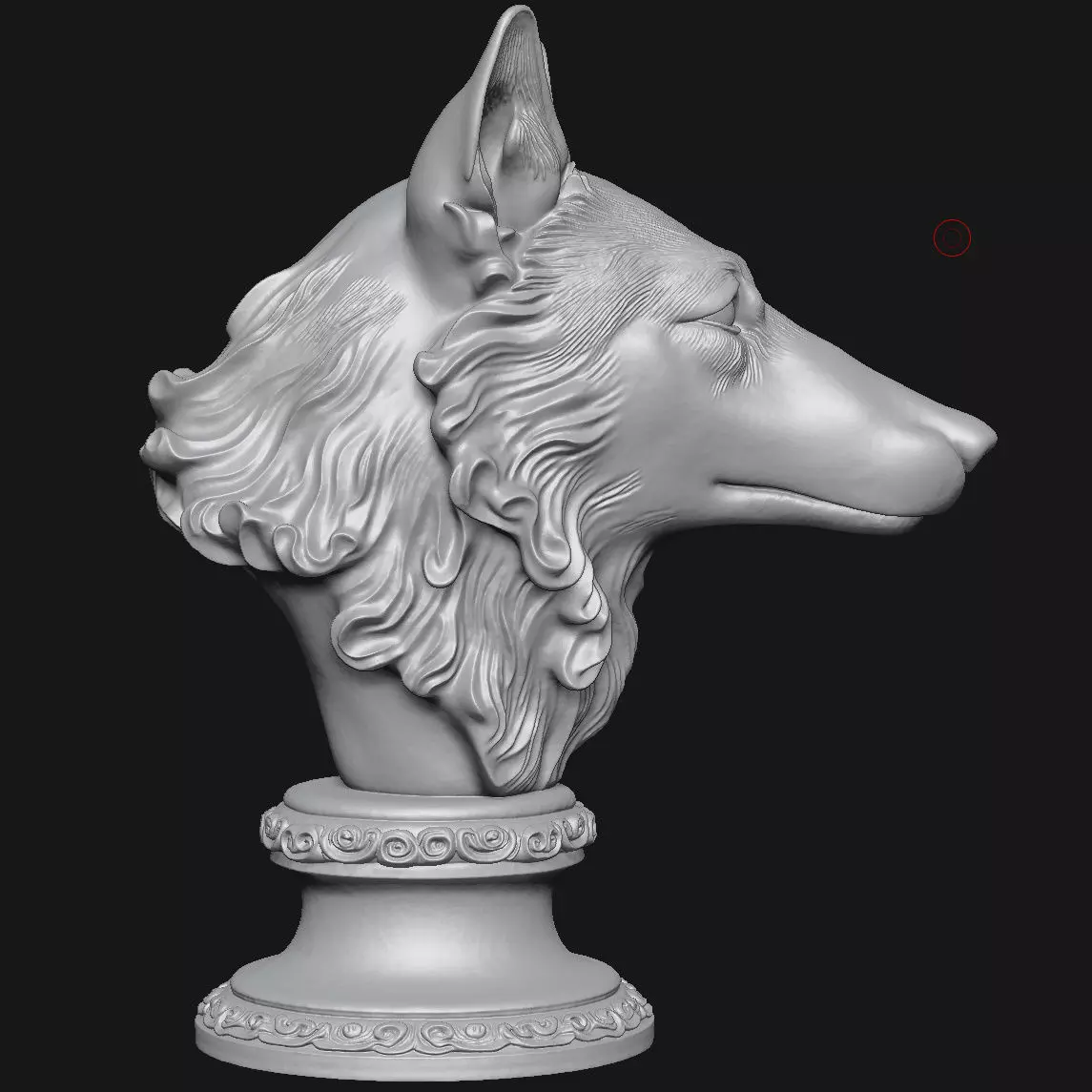 Wolf head sculpture 3D print model_2