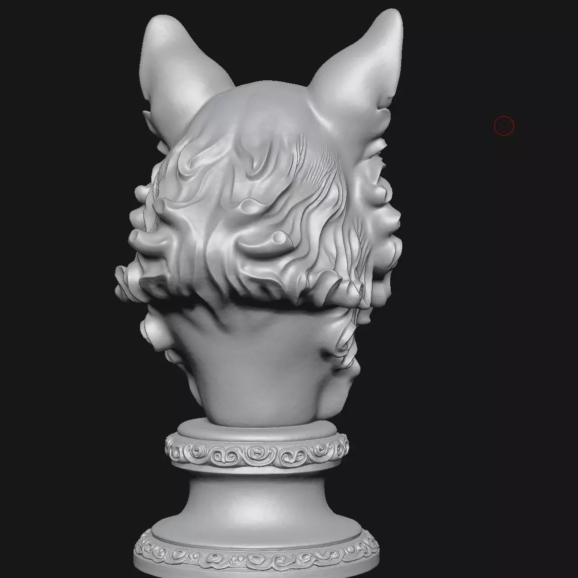 Wolf head sculpture 3D print model_3