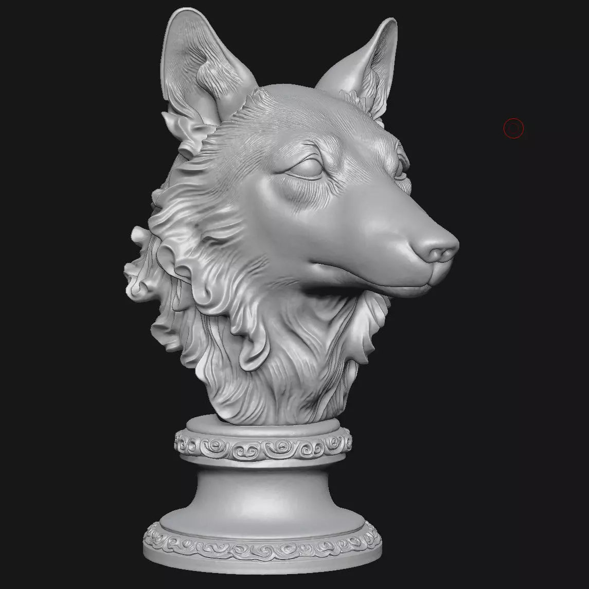 Wolf head sculpture 3D print model_1