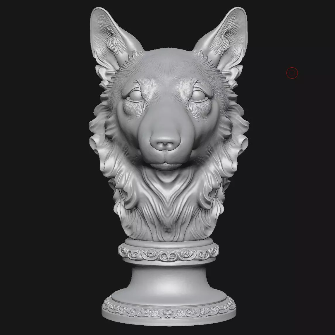 Wolf head sculpture 3D print model_6