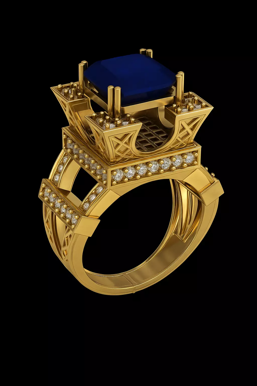 Eiffel tower ring 3D print model_1